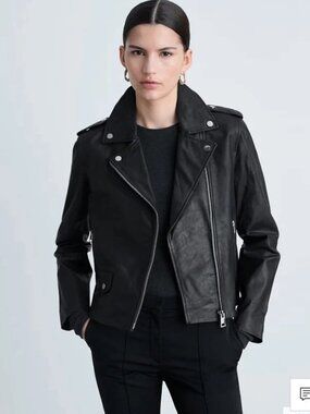 New  MANGO Leather Biker Jacket Size XS